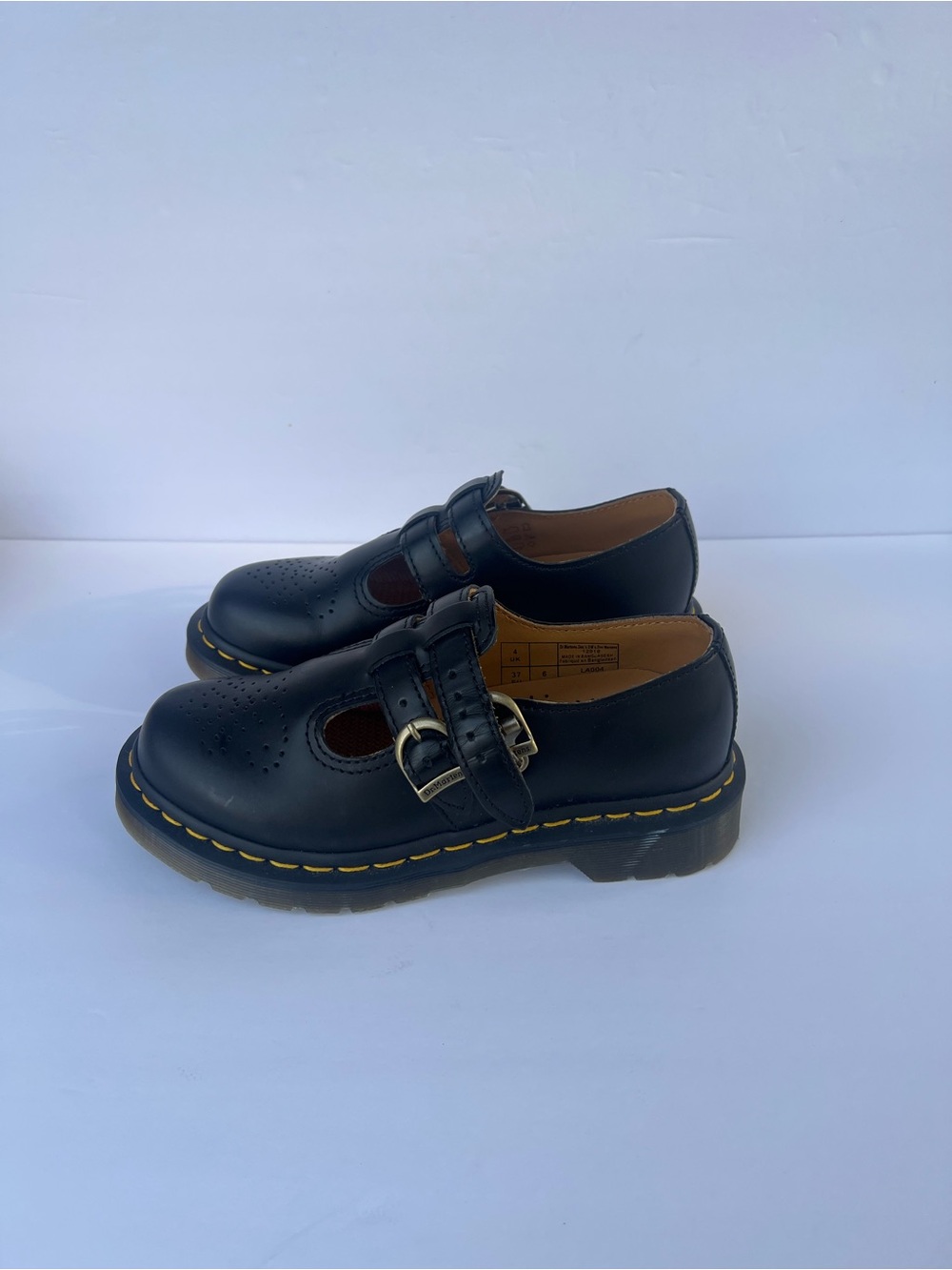 Dr Martens Smooth Leather Mary Jane Black Shoes Sz 6 W - Picture 4 of 9